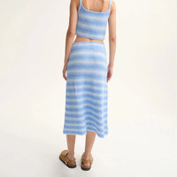 Striped Knit Skirt in Blue