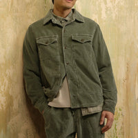 Wide Wale Shirt Jacket in Surplus