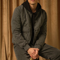 Quilted Bomber Jacket in Black
