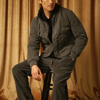 Quilted Bomber Jacket in Black