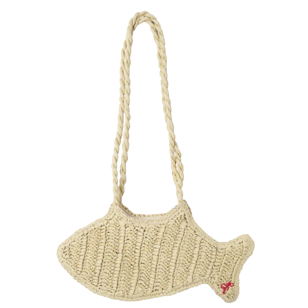 Raffia Fish Bag with Bag Charm