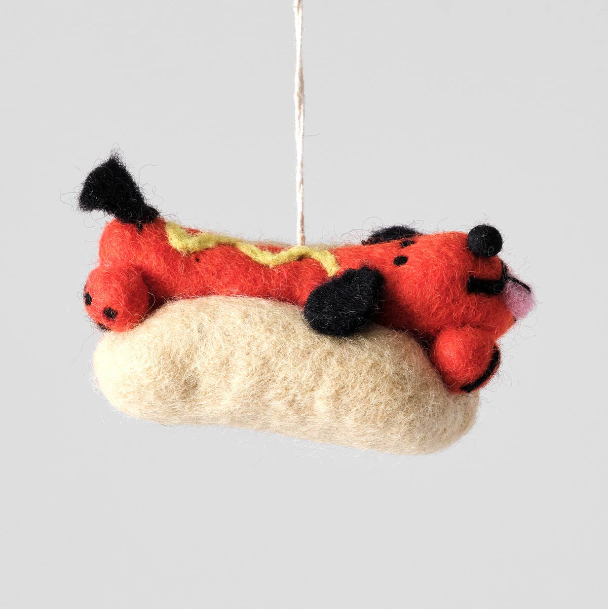 Frank, Hotdog Dog Hanging Felt Ornament