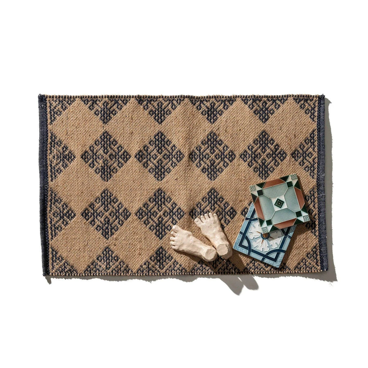 Tile Patterned Jute Mat