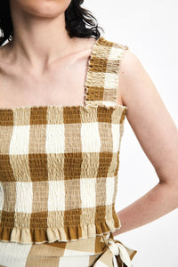 Gea Top in Brown Check