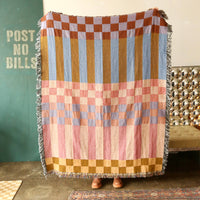 Checkered Stripe Tapestry Blanket