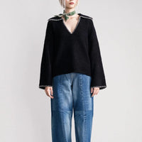 Gstaad Big Collar Pullover in Black