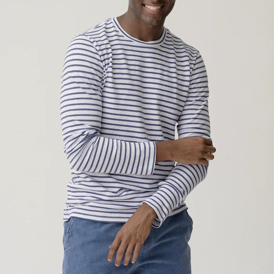 Longsleeve Stripe Tee in White