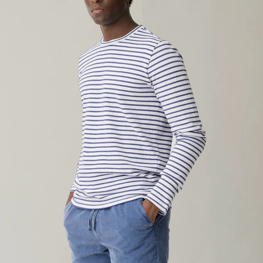 Longsleeve Stripe Tee in White