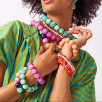 Cece  Bead Bracelet in Aqua