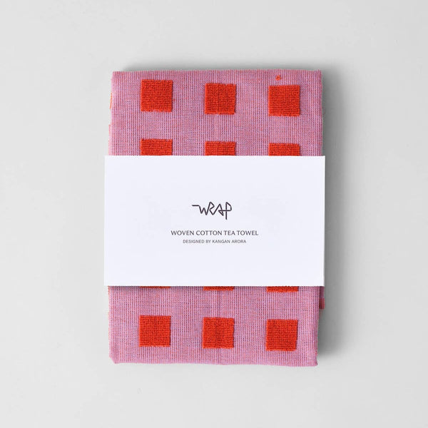 Tea Towel in Lilac/Warm Red