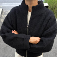 Alpaca Zip Jacket in Black