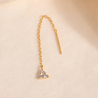 Trio Threader Earrings in Gold