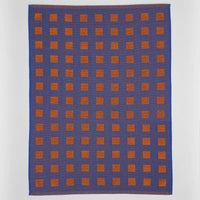 Squares Terry Tea Towel Burgundy/Blue