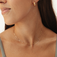 Delicate Box Chain Necklace in Gold