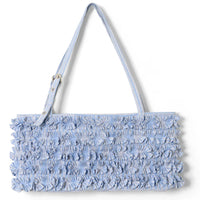 Sophia Ruffle Baguette Bag in Blue