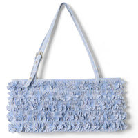 Sophia Ruffle Baguette Bag in Blue