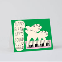 Happy Birthday To You Dog & Keyboard Kids Birthday Card