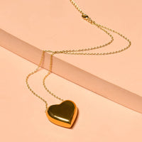 Can't Heartly Wait Necklace - 18K Gold Plated