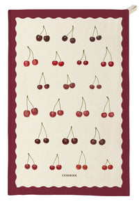 Organic Cotton Tea Towel in Cherries