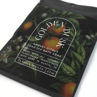 Golden Dusk Amber and Citrus Dead Sea Salt Bath Soak Pouch