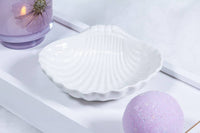 Small Shell Dish-White-5"W