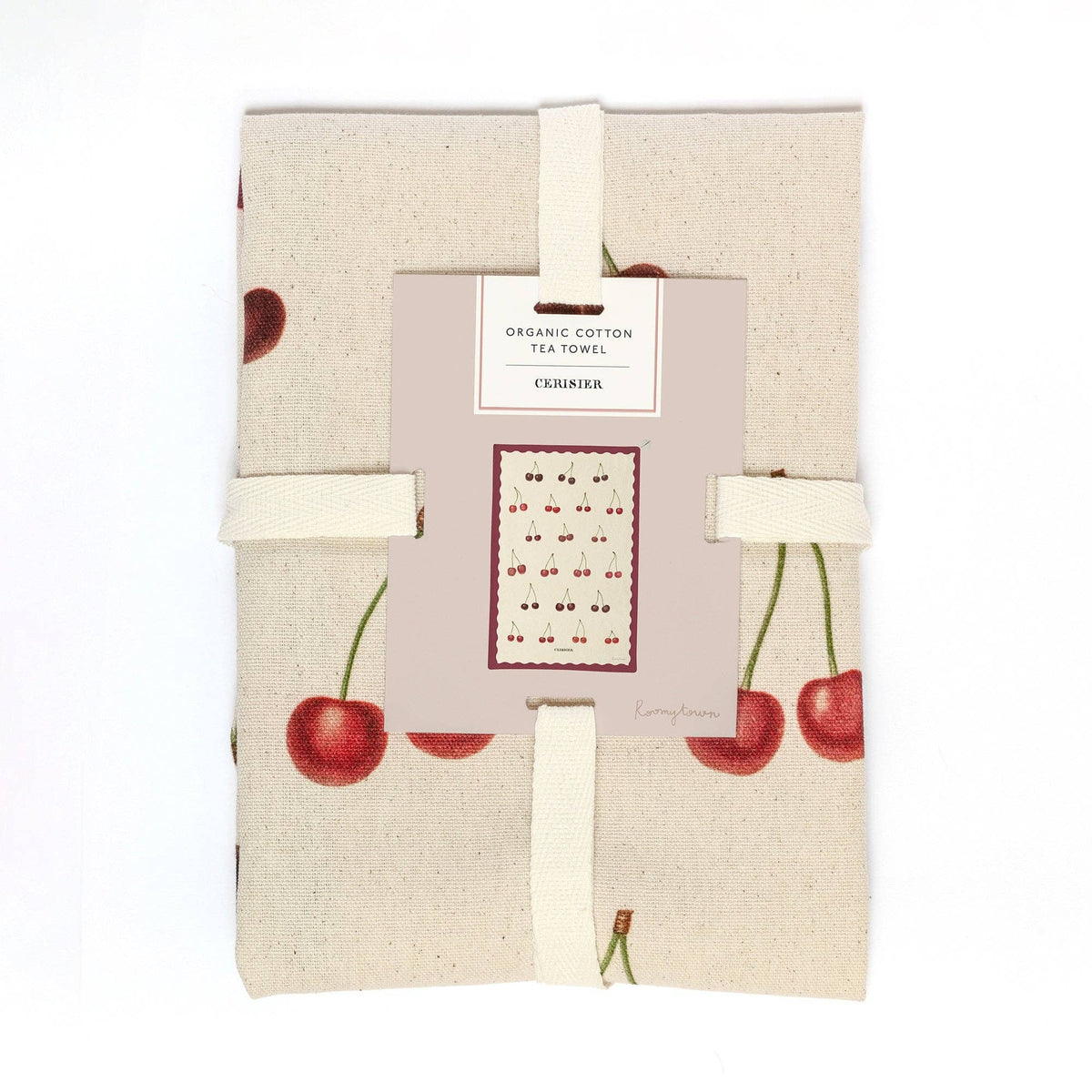 Organic Cotton Tea Towel in Cherries