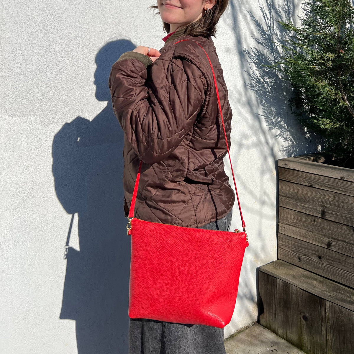 Mini Hobo in Tomato Leather