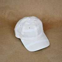 Ballpark Linen Stripe Cap in White
