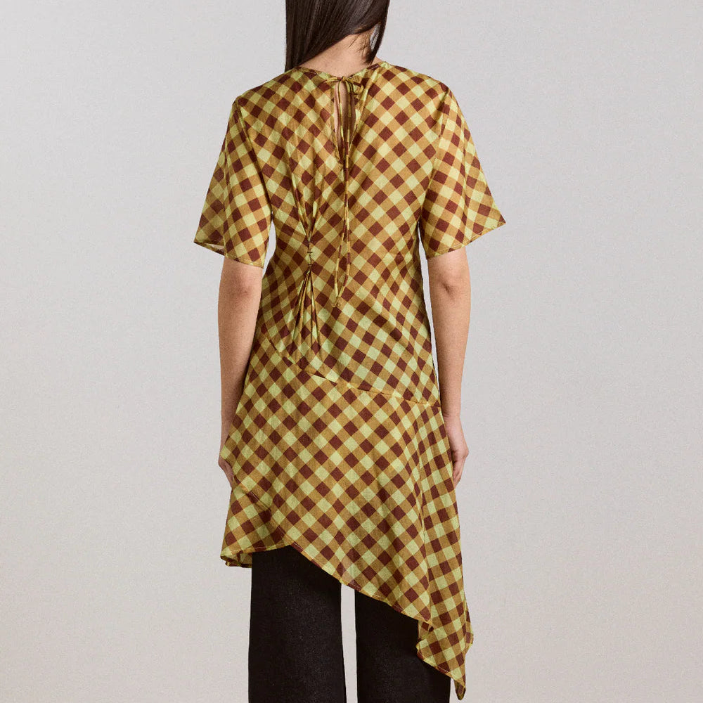 Harmony Midi Dress in Choc Avo Gingham