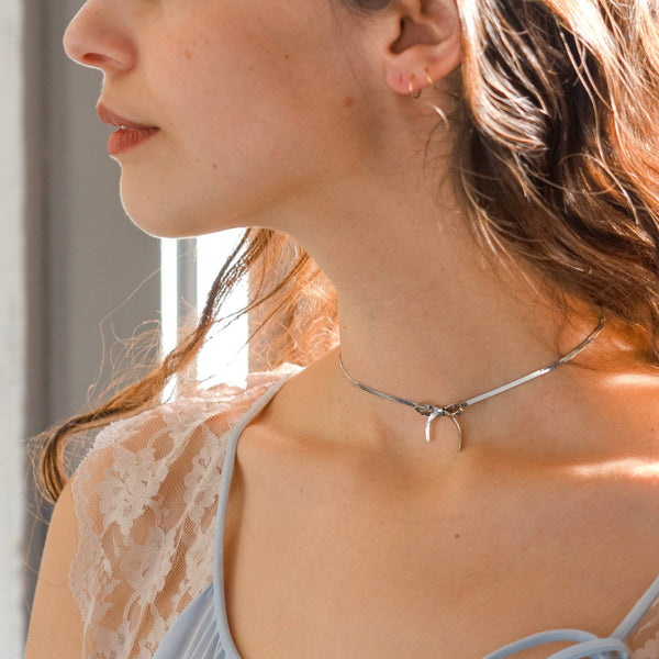 Bow Peep Choker - Stainless Steel