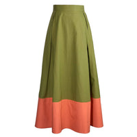 Clementine Colorblock Skirt in Olive