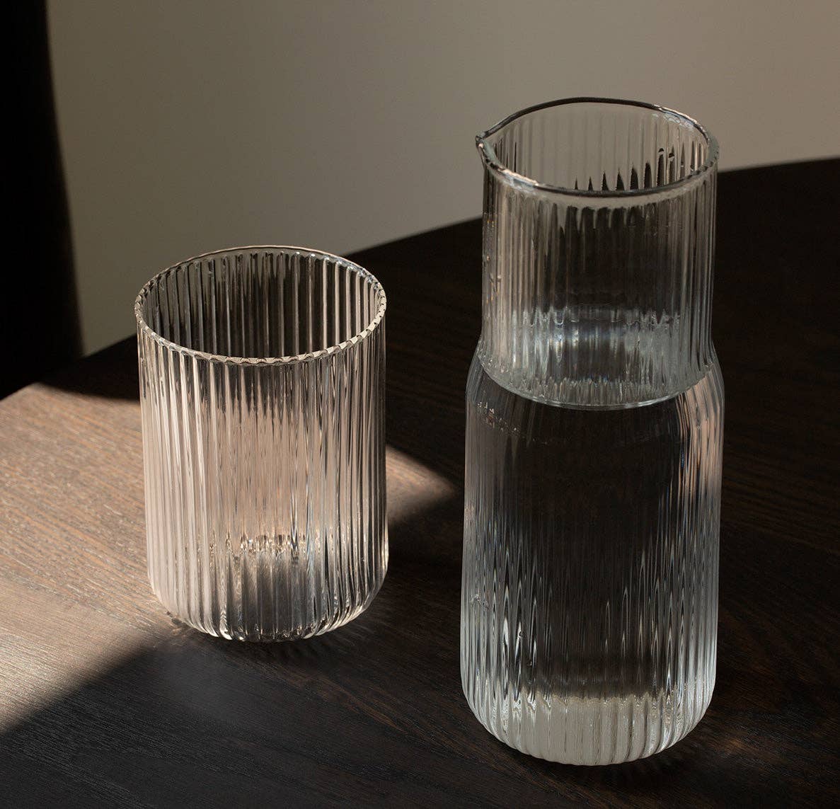 Ribbed Carafe in Clear