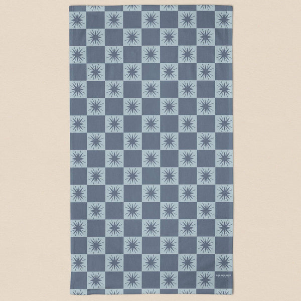 Winter Star Checked Pattern Tea Towel