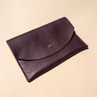 Envelope Pouch in Plum Leather