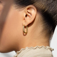 U Hoop Earrings (Silver and Gold): Gold