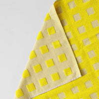 Squares Terry Tea Towel Oat/Yellow