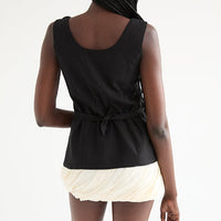 Loire Linen Blouse in Black