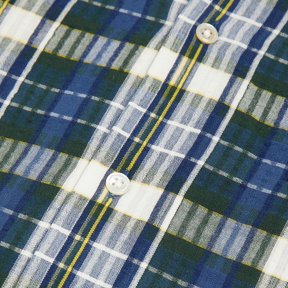 Madras Check Seersucker Cuban Shirt