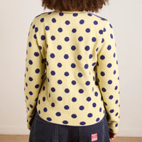 Tabitha Reversible Cardigan in Navy/Butter Spot