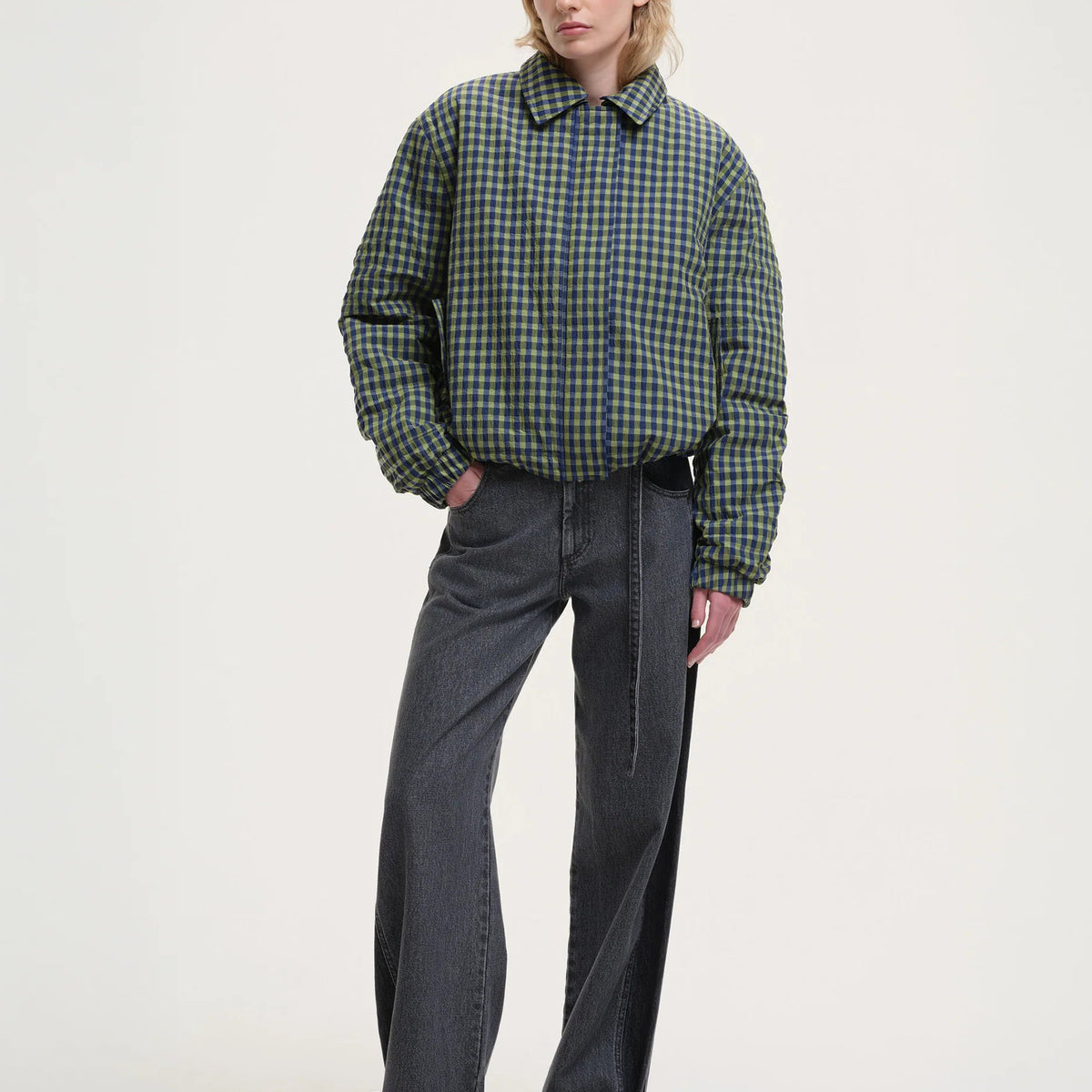 Jute Bomber Jacket in Green