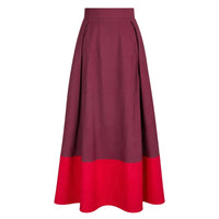 Clementine Colorblock Skirt in Port