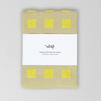 Squares Terry Tea Towel Oat/Yellow