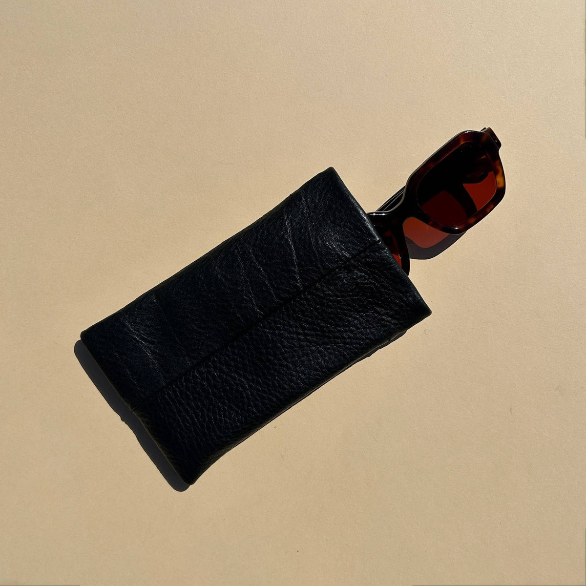 Sunglasses Case in Black Leather