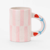 Ceramic Pink Stripe Coffee Mug
