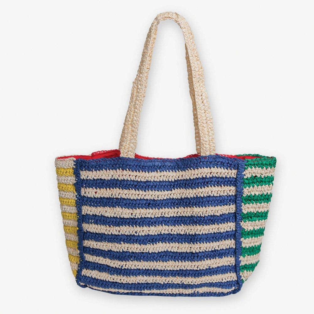 Nellie Striped Raffia Tote