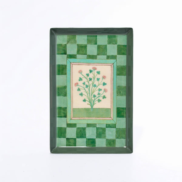 Rectangular Enamel Tray in Herbs
