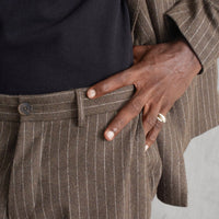 Ari Trousers in Brown Chalk Stripe