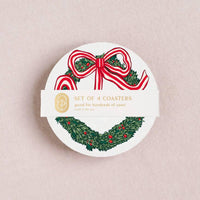 Holiday Wreath Coasters - Set of 4