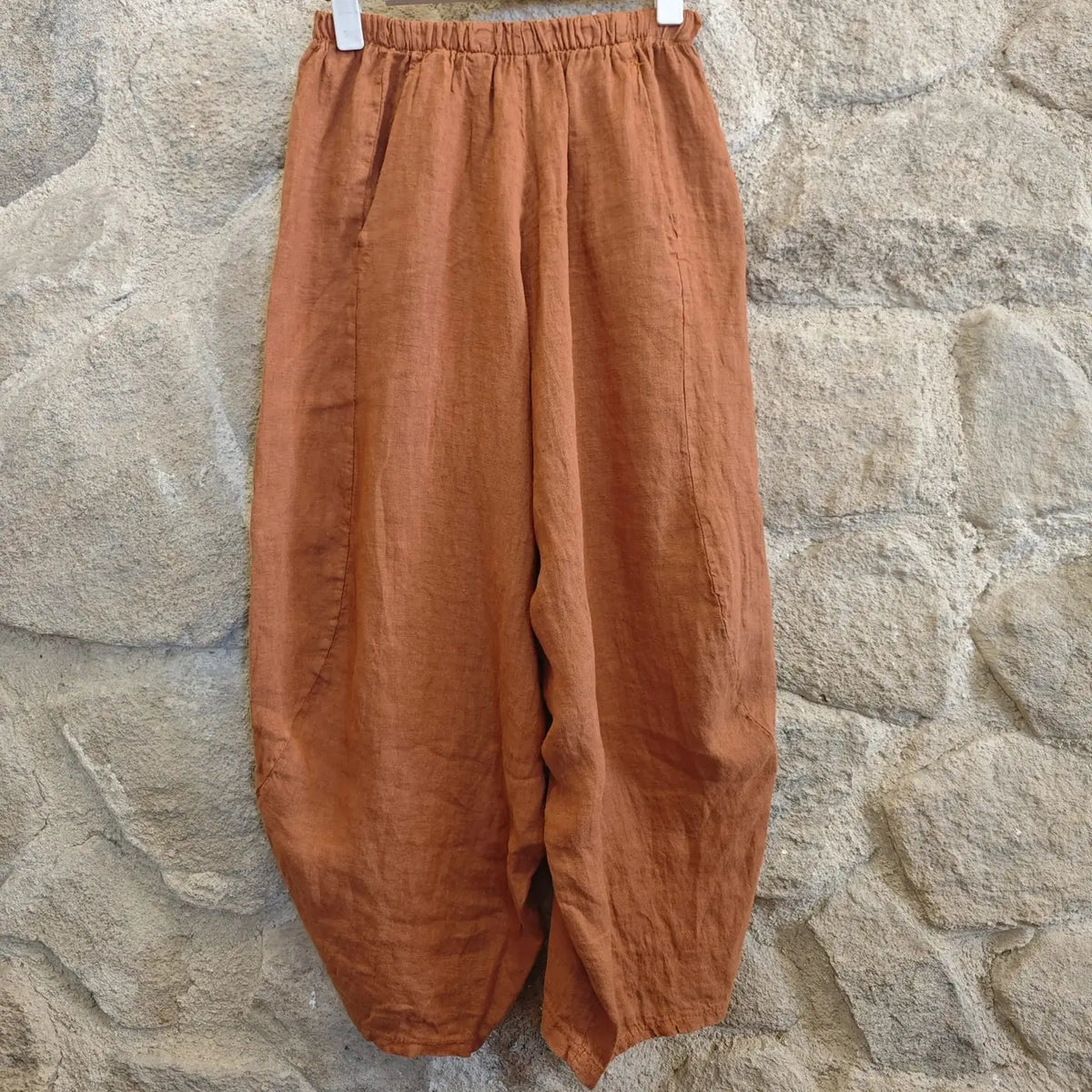 Linen Balloon Pants in Rust