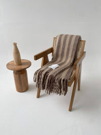The Wool Stripe Throw in Burnt Umber Stripe